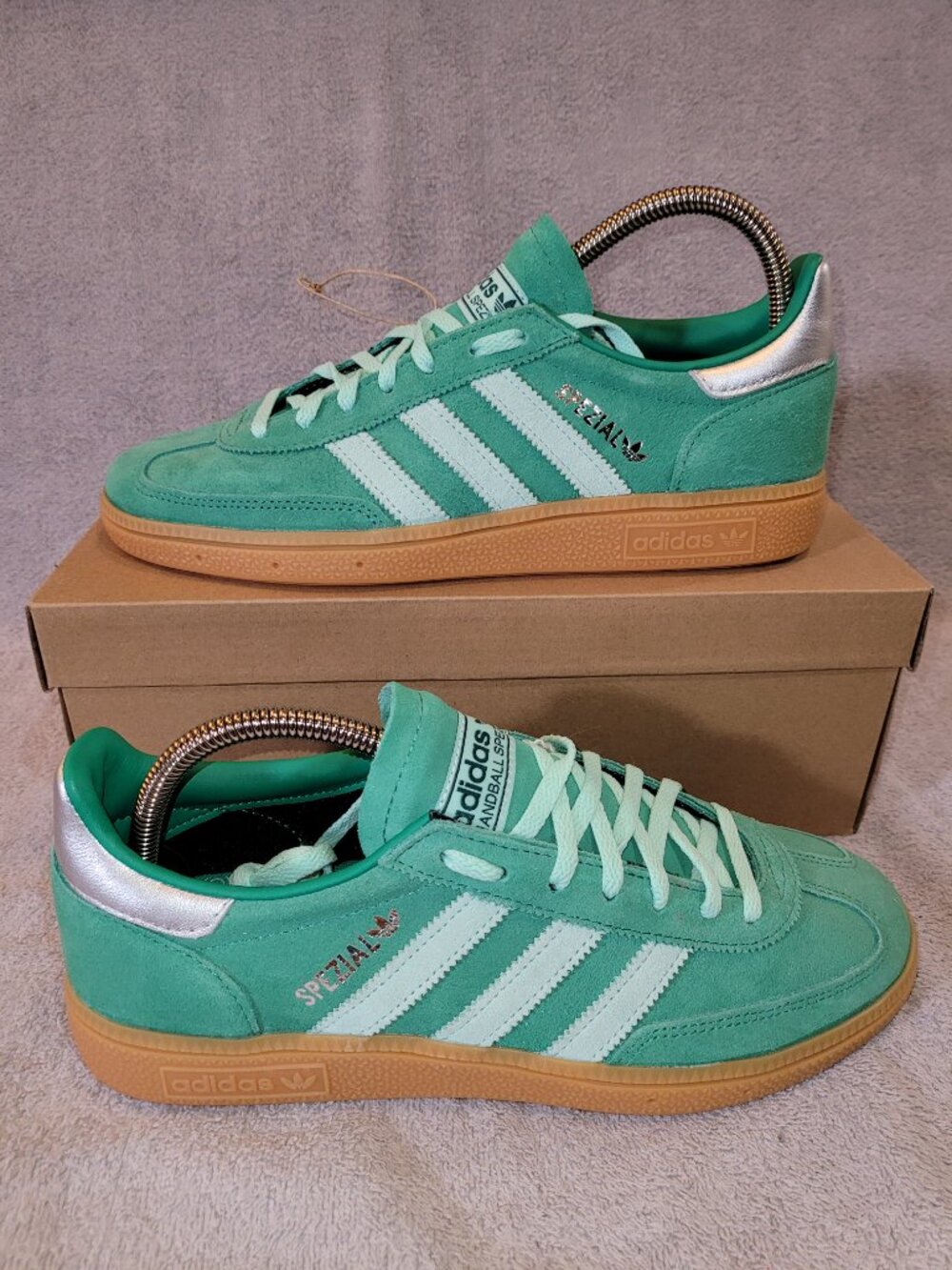 Adidas Spezial Women's Size 8.5 Semi Court Green Silver Sneakers JS2908 (#2336)